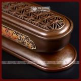  Lư Hương, Lư Xông Trầm Hương [Kim Cương Hỷ Lạc] Lư Đồng Cao Cấp Vẽ Màu Hoa Sen 30x11cm 