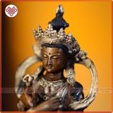  Tượng Phật Kim Cương Tổng Trì Mật Tông [Kim Cương Hỷ Lạc] Đồng Nạm Bạc 