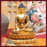  Tượng Phật Thích Ca Mâu Ni Đồng Mạ Vàng [ Kim Cương Hỷ Lạc] Tượng Thích Ca Thủ Công Nepal- Hàng Hiếm 