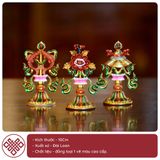  Bát Cát Tường [Kim Cương Hỷ Lạc] Đồng Vẽ Màu 11Cm 