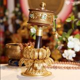  Kinh Luân Cầm Tay Đồng Chạm Khắc Chữ Nổi Chú Om Mani Padme Hum [Kim Cương Hỷ Lạc] 