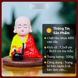  Tượng Phật Chú Tiểu Gõ Mõ Tụng [Kim Cương Hỷ Lạc] Trang Trí Taplo Ô Tô, Bàn Thờ, Bàn Làm Việc 
