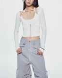  BISOU LONG SLEEVE TOP (WHITE) 