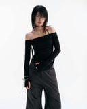  MELVIN LONG SLEEVE TOP (BLACK) 