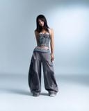  ASAEMON TOP (NAVY STRIPES) 