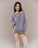  ÁO SWEATER CHARO (XANH TÍM) 