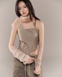  LULLABY HALTER TOP (MOSS GREEN) 