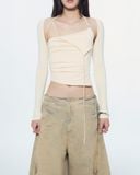  SANSA LONG SLEEVE TOP (IVORY) 