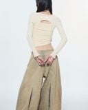  SANSA LONG SLEEVE TOP (IVORY) 