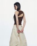  CONRAD SLEEVELESS TOP (BROWN) 