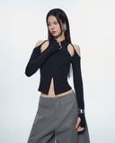  CASPIAN LONG SLEEVE TOP (BLACK) 