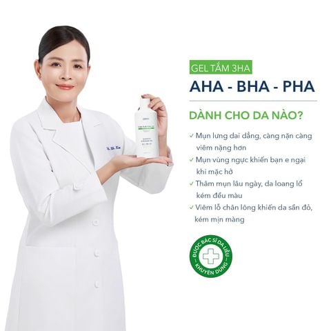  Combo Nam Da Dầu Mụn, Mụn Lưng L’ORSIA – Gel Tắm Gội 3HA 400ml + SRM D.O.T 200ml 