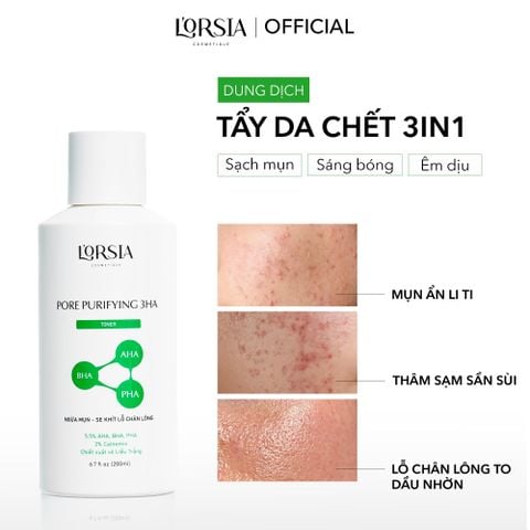  Combo Nam Da Dầu, Lỗ Chân Lông To, Mụn Ẩn L’ORSIA – SRM D.O.T 200ml + Toner 3HA 200ml 