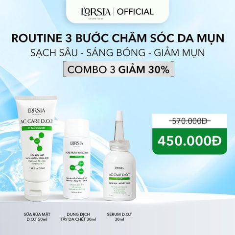  Combo: SRM DOT 50ml + Serum DOT 50ml + Toner 3HA 30ml 