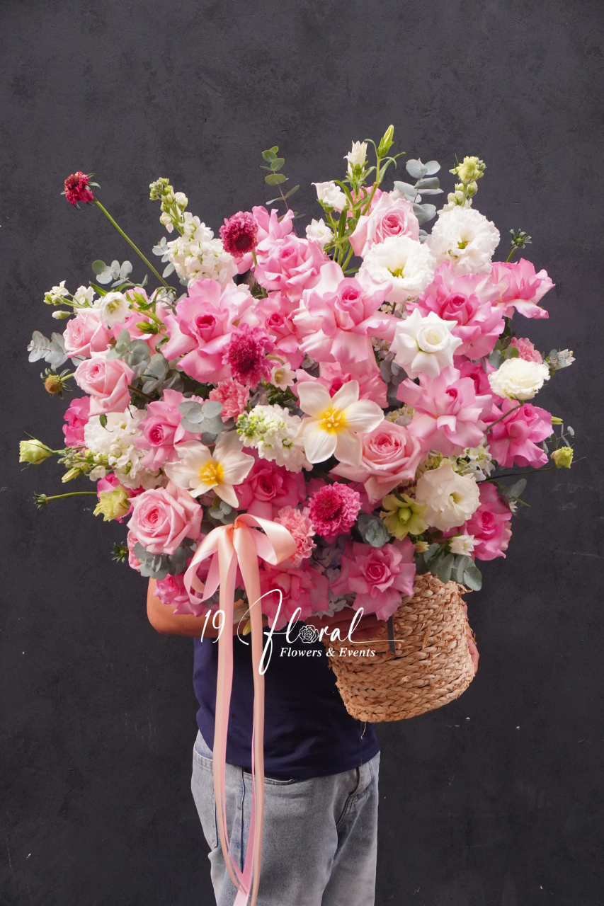 Giỏ hoa Soft Pink Wishes