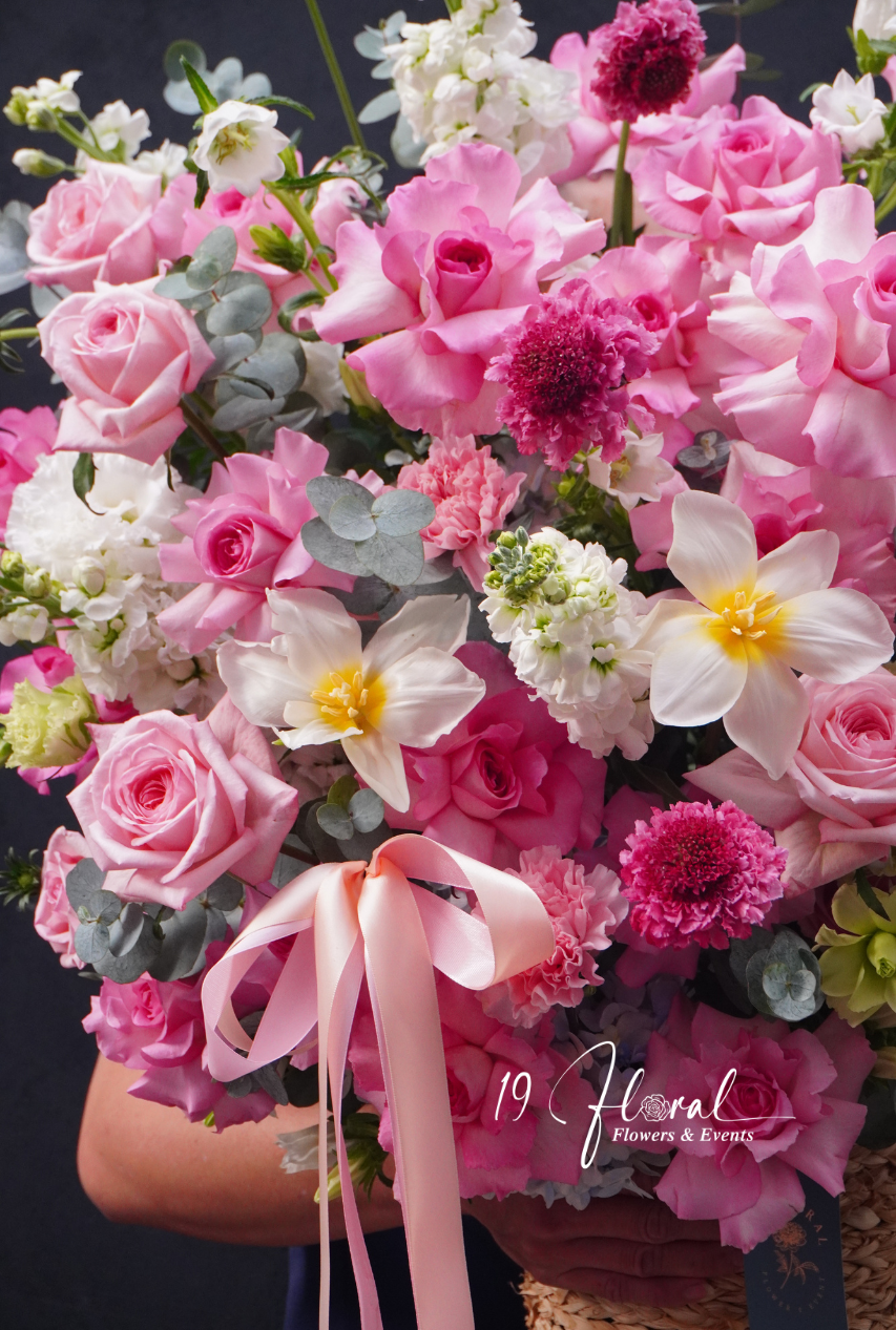 Giỏ hoa Soft Pink Wishes