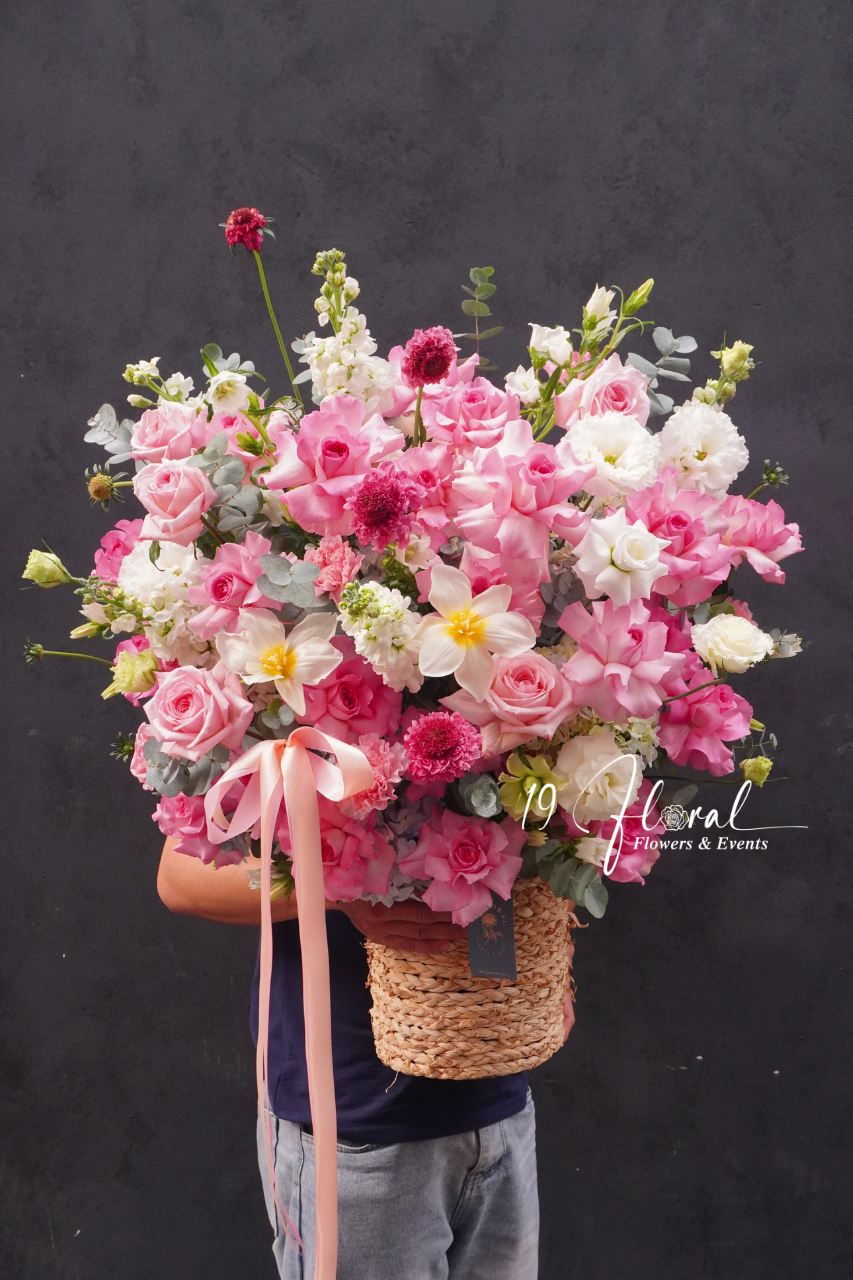 Giỏ hoa Soft Pink Wishes