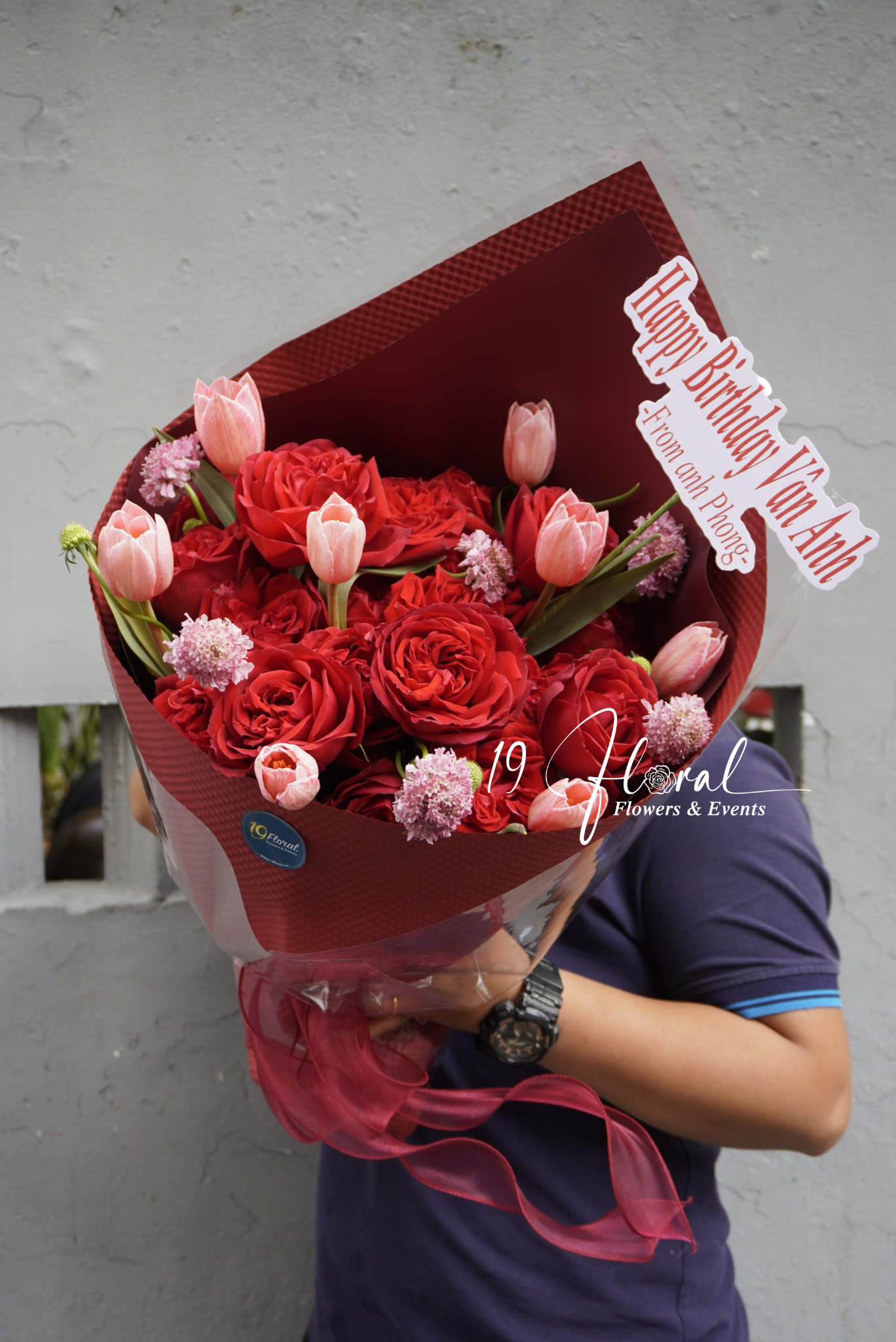 Bó hoa Deep Burgundy