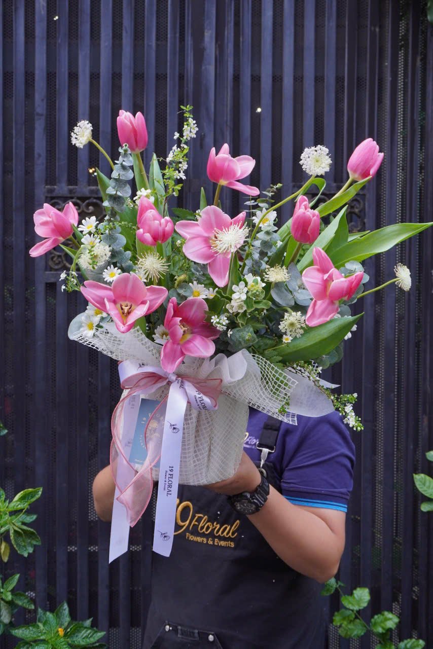 Chậu hoa tulip Pink Pink