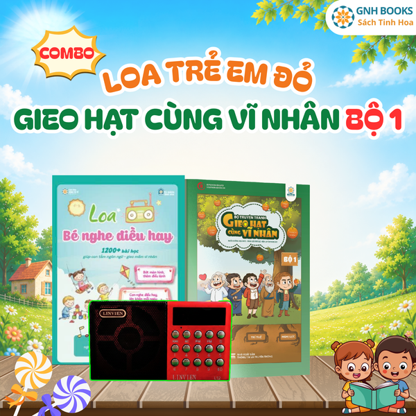 Combo Loa trẻ em đỏ+ Bộ Sách gieo hạt vĩ nhân 1