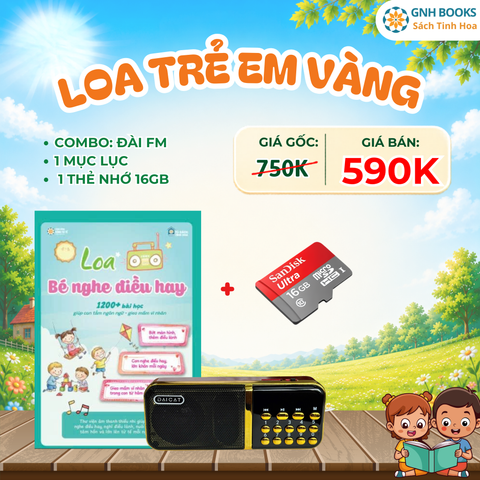 Loa Vàng Bé nghe điều hay: +1200 Truyện Vĩ nhân trẻ em, Nhạc, Thơ ca 3 gốc Truyện song ngữ