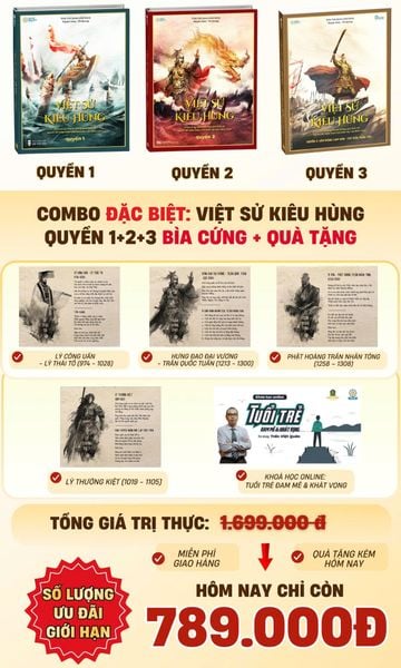 Combo Dã sử Việt Sử Kiêu Hùng 1+2+3 Bản mới nhất Tặng 4 tranh vĩ nhân