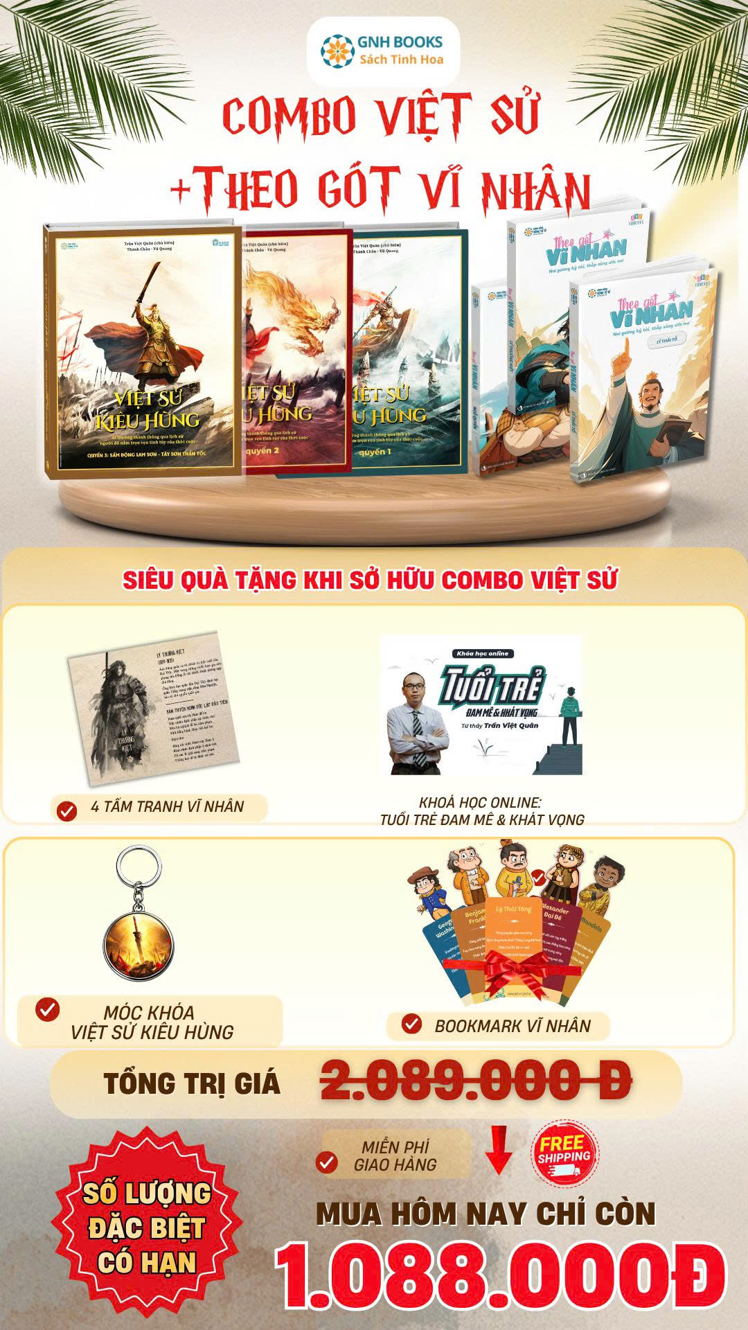 Combo Dã sử Việt Sử Kiêu Hùng+Theo gót vĩ nhân – Sách Tinh Hoa