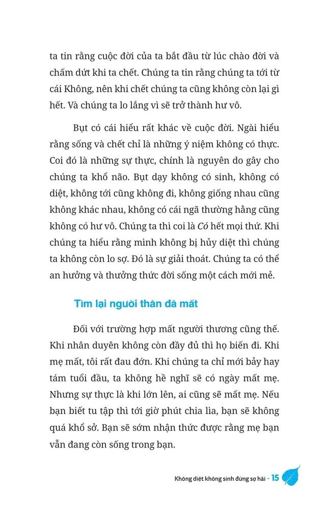 Không Diệt Không Sinh Đừng Sợ Hãi