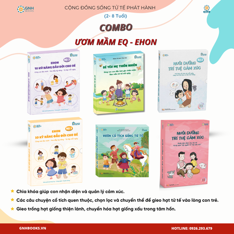 Combo 2:  Ươm mầm EQ+Ehon+Thiên nhiên+Truyện Tử tế Nuôi dưỡng mầm non Việt 0-8 Tuổi