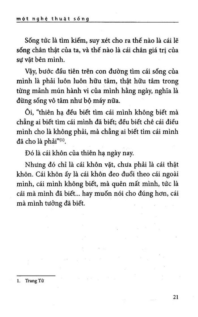 Một Nghệ Thuật Sống
