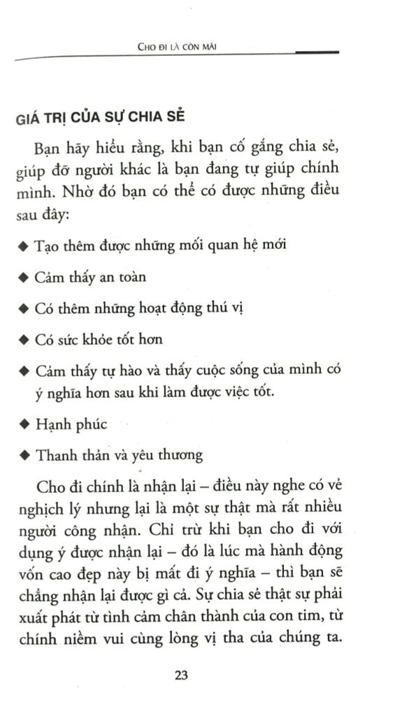 Cho Đi Là Còn Mãi