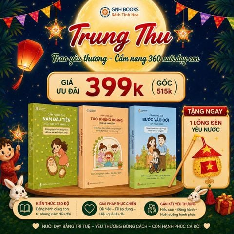 Combo Trung thu: Trọn Bộ Cẩm Nang 360 - Nuôi dạy con Tặng Lồng Đèn Yêu Nước