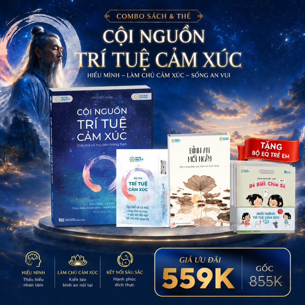 Combo Trọn bộ sách+Thẻ cội nguồn trí tuệ cảm xúc+Sách Bình an mỗi ngày Tặng Bộ EQ 2 trẻ em