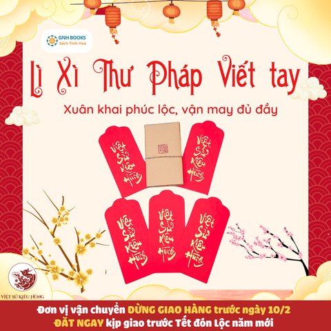 Combo 5 Bao Lì xì thư pháp Việt sử Kiêu Hùng 