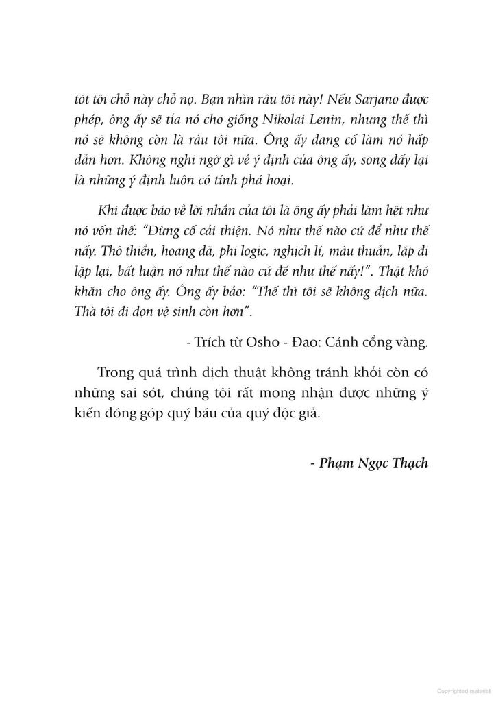 Osho - Đạo Con Đường Không Lối