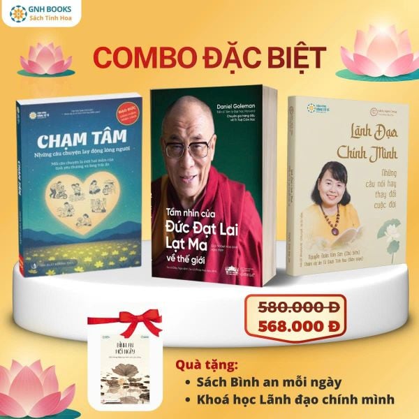 Combo Tầm Nhìn Đức Đạt Lai Lạt Ma Về Thế Giới + Lãnh Đạo Chính Mình + Chạm Tâm Tặng Bình An Mỗi Ngày