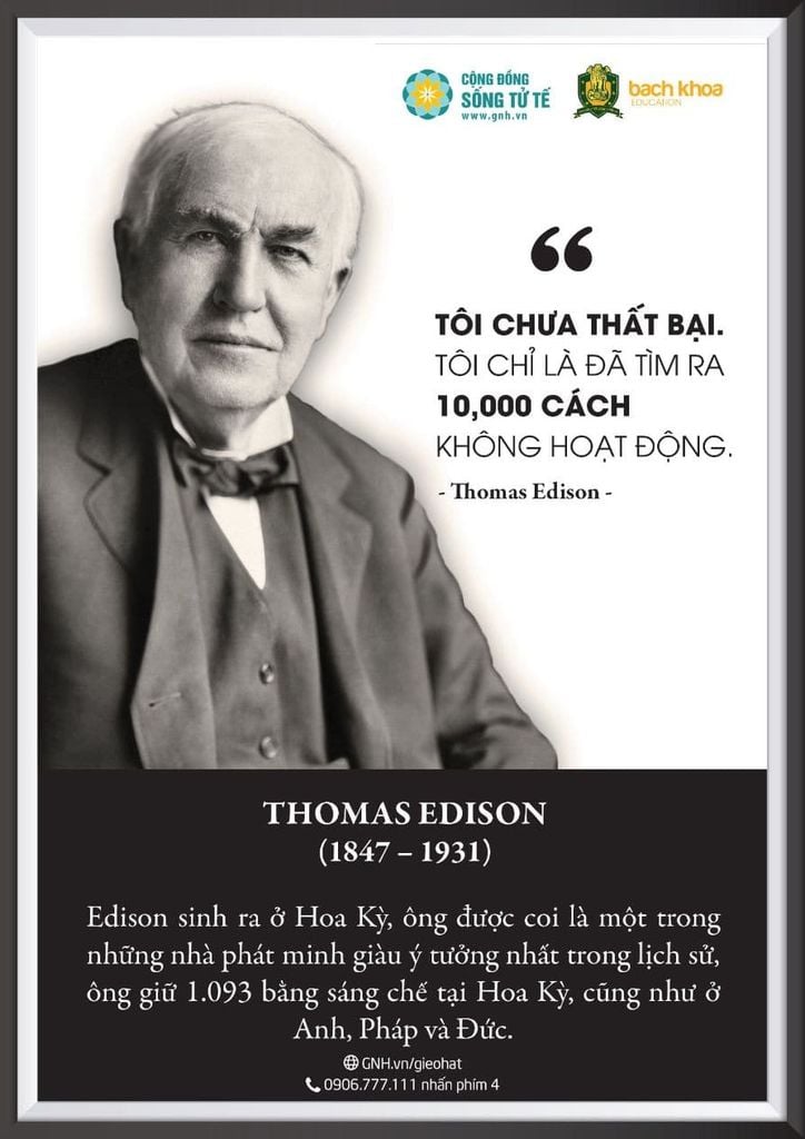 Tranh Câu Nói Vĩ Nhân - Khổ A4 (Cái)