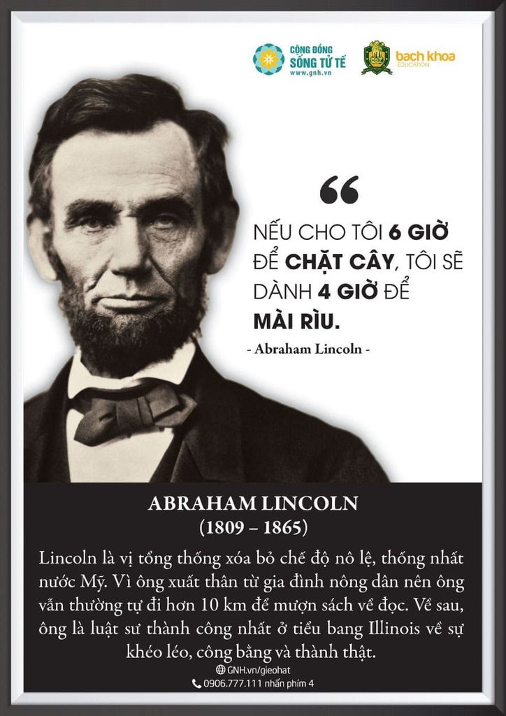 Tranh Câu Nói Vĩ Nhân - Khổ A4 (Cái)