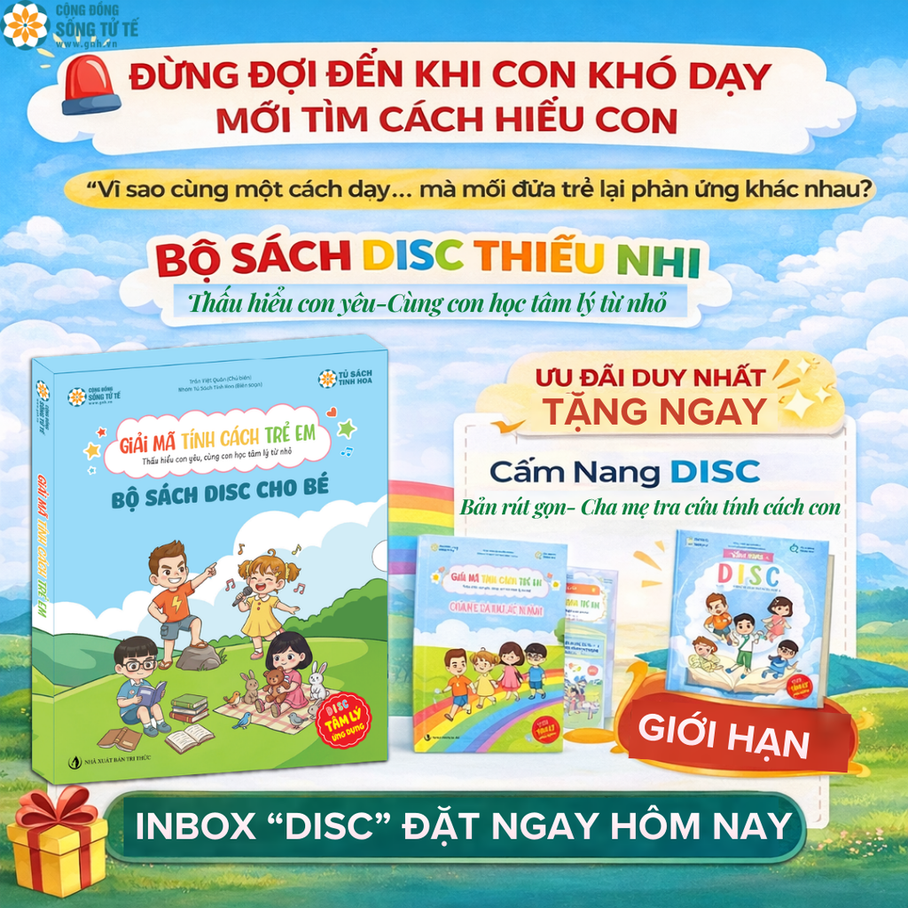 Bộ Sách DISC thiếu nhi Tặng 1 cuốn Cẩm nang DISC cho bố mẹ