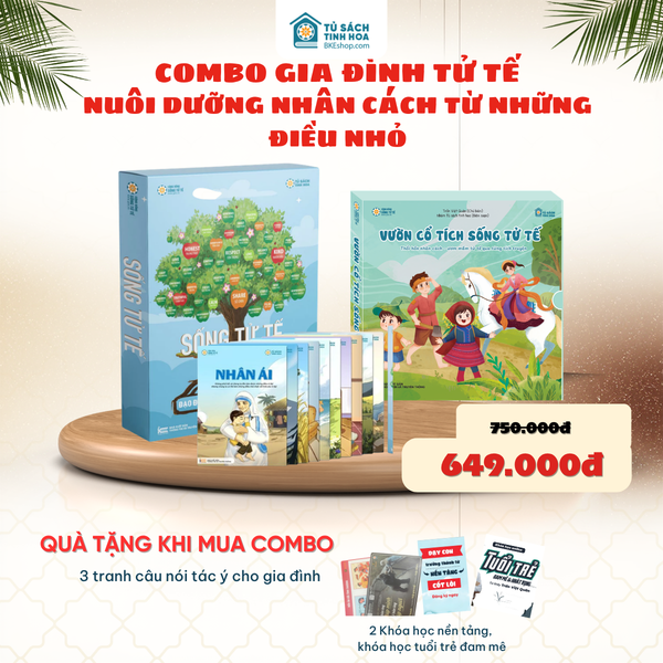 Combo Sống tử tế+ Bộ truyện tranh Vườn cổ tích tử tế Tặng 3 tranh câu nói tác ý