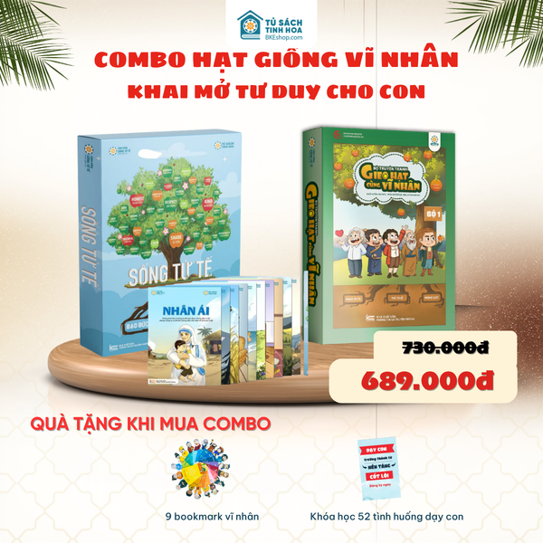 Bộ Sống tử tế+Gieo hạt vĩ nhân Tặng 9 Bookmark vĩ nhân