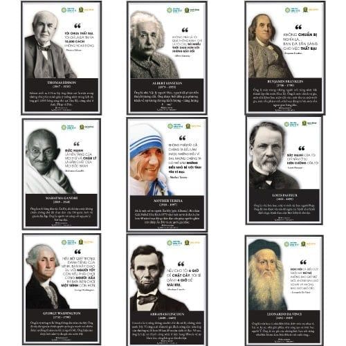  Tranh Câu Nói Vĩ Nhân - Khổ A4 (Cái) 