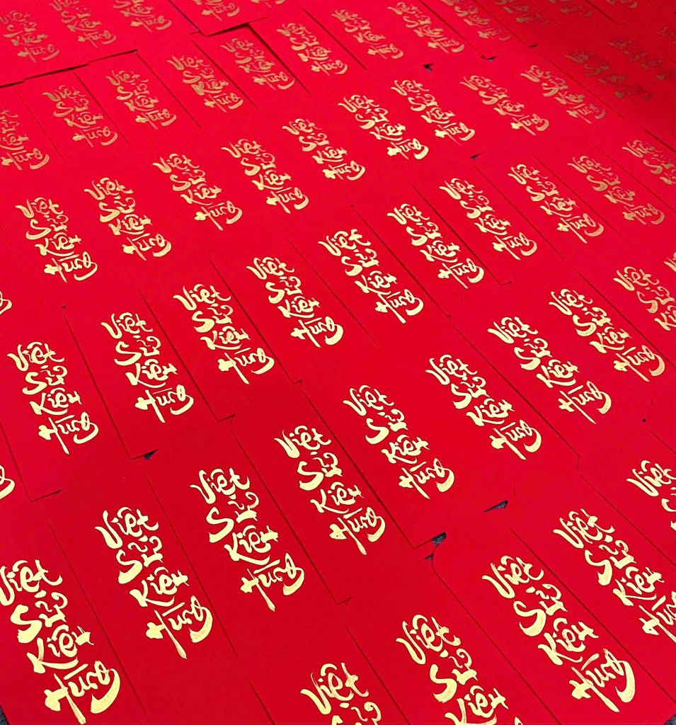 Combo 5 Bao Lì xì thư pháp Việt sử Kiêu Hùng 