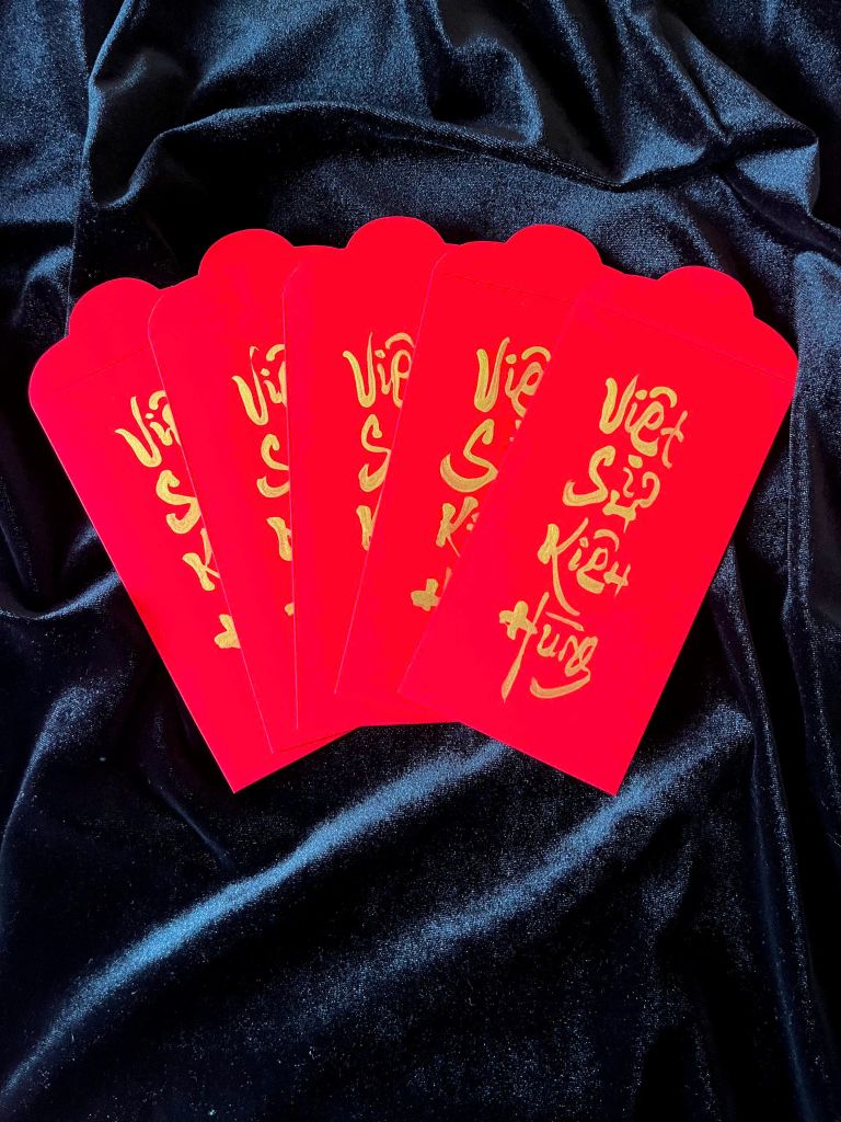 Combo 5 Bao Lì xì thư pháp Việt sử Kiêu Hùng 