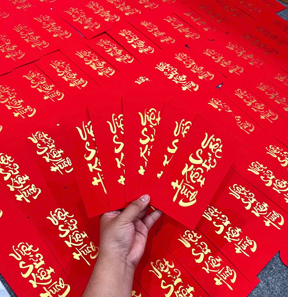 Combo 5 Bao Lì xì thư pháp Việt sử Kiêu Hùng 