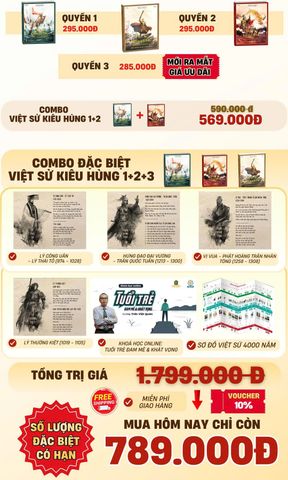 Combo Việt Sử Kiêu Hùng Quyển 1+2+3