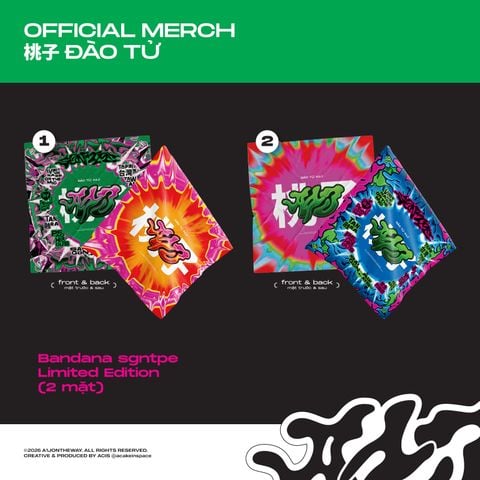 ĐÀO TỬ A1J OFFICIAL MERCH - BANDANA LIMITED EDITION (KHĂN LỤA 2 MẶT)