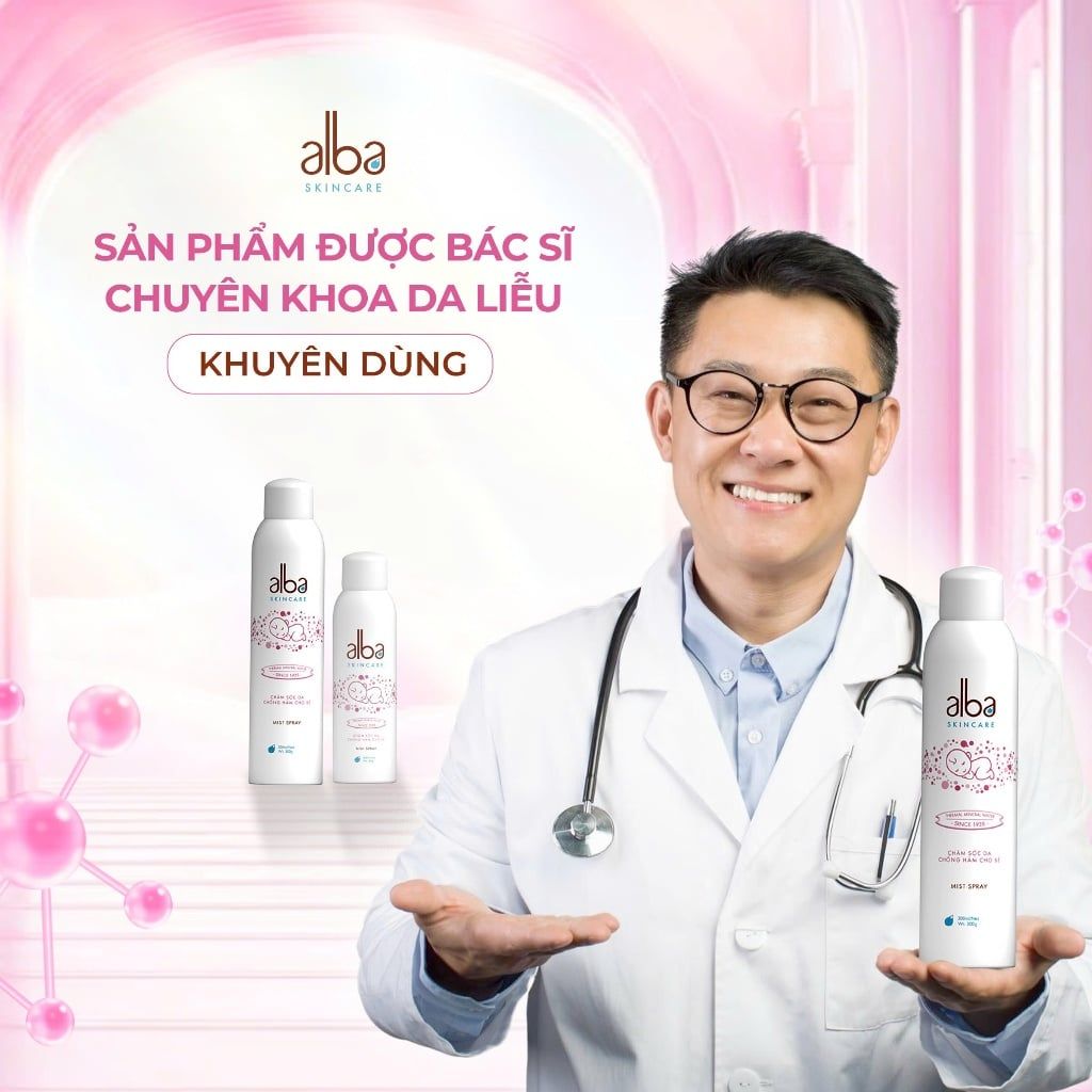  [BABY] Xịt Khoáng Dịu Nhẹ Chống Hăm Cho Da Nhạy Cảm Trẻ Em Alba Skincare Baby 150ml 
