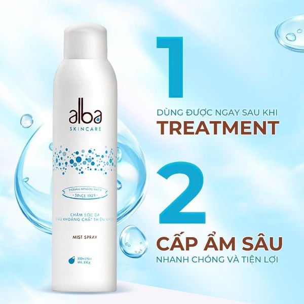  [LADY] Xịt Khoáng Cấp Ẩm & Phục Hồi Da Cho Nữ 300ml Alba Skincare - Nước Khoáng Thanh Tân Giàu Silic - Chống Lão Hóa & Tăng Độ Đàn Hồi 