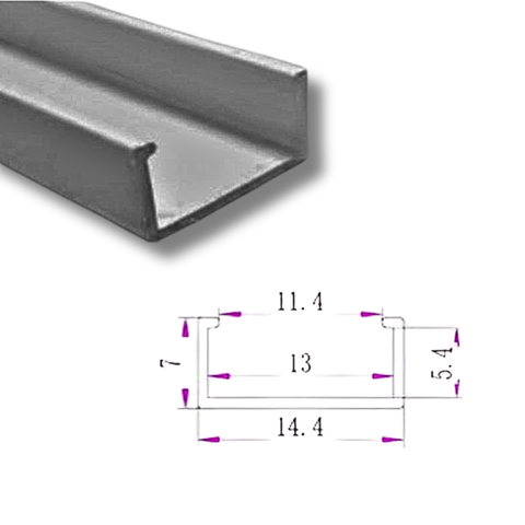  Nhôm định hình LED Profile A1305 – 14.4×7mm, dùng cho LED Strip bản 11mm 